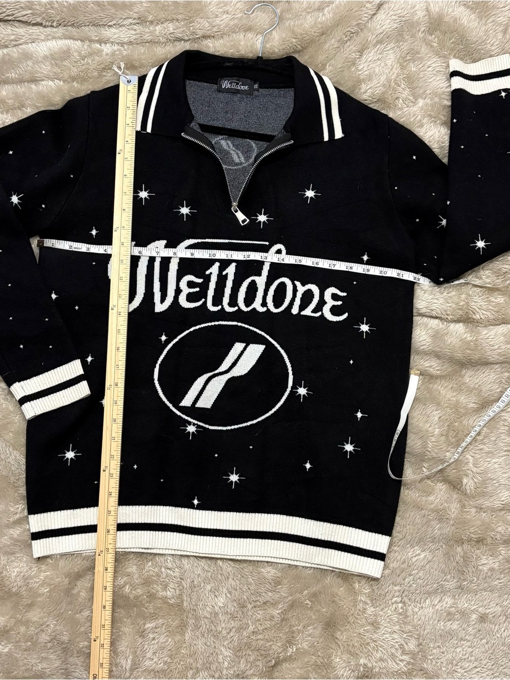 We11done Black Half-Zip Graphic Knit Sweater - Picture 7 of 8